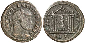 (308-310 d.C.). Majencio. Roma. Follis. ... 