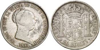 1855. Isabel II. Madrid. 20 reales. (AC. ... 
