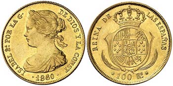 1860/50. Isabel II. Sevilla. 100 reales. ... 
