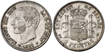 1881*1881. Alfonso XII. MSM. 2 pesetas. (AC. ... 