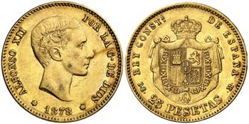 1878*1---. Alfonso XII. DEM. 25 pesetas. ... 