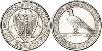 1930. Alemania. A (Berlín). 5 reichsmark. ... 