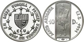 1995. Andorra. 10 diners. (Kr. 105). 31,39 ... 
