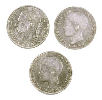 1883, 1896 y 1900. Alfonso XII y XIII. Lote ... 