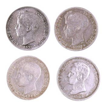 1896 a 1903. Alfonso XIII. 1 peseta. Lote de ... 
