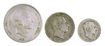 1881. Alfonso XII. Manila. 10, 20 y 50 ... 