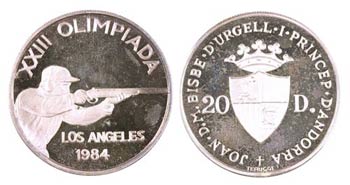 1984. Andorra. 20 diners. (Kr. 25). AG. ... 