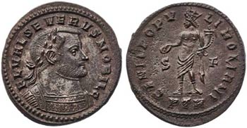 (305-306 d.C.). Severo II. Treveri. Follis. ... 