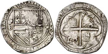 * s/d. Felipe II. Potosí. B. 8 reales. (AC. ... 