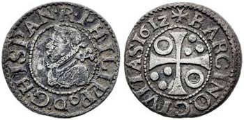 1612. Felipe III. Barcelona. 1/2 croat. (AC. ... 