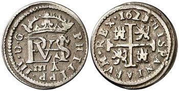 1621/0. Felipe III. Segovia. A. 1/2 real. ... 