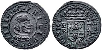 1664. Felipe IV. Burgos. R. 16 maravedís. ... 