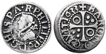 1633. Felipe IV. Barcelona. 1/2 croat. (AC. ... 
