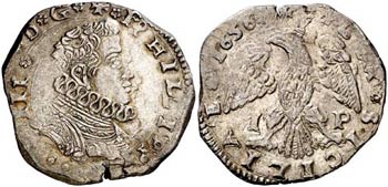 1636. Felipe IV. Messina. I-P. 4 tari. (Vti. ... 