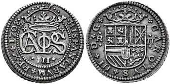 1708. Carlos III, Pretendiente. Barcelona. 2 ... 
