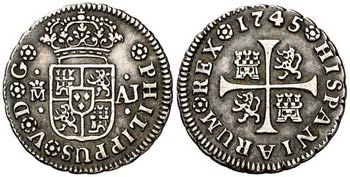 1745. Felipe V. Madrid. AJ. 1/2 real. (AC. ... 