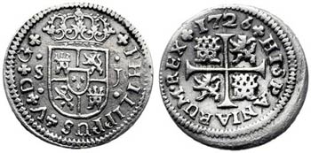 1726. Felipe V. Sevilla. J. 1/2 real. (AC. ... 