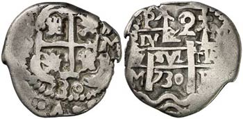 1730. Felipe V. Potosí. M. 2 reales. (AC. ... 