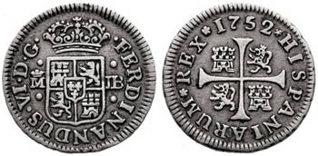 1752. Fernando VI. Madrid. JB. 1/2 real. ... 