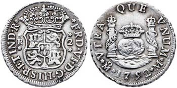 1752. Fernando VI. México. M. 2 reales. ... 