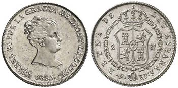 1839. Isabel II. Sevilla. RD. 2 reales. (AC. ... 