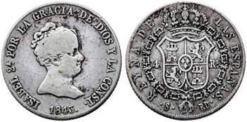 1843. Isabel II. Sevilla. RD. 4 reales. (AC. ... 