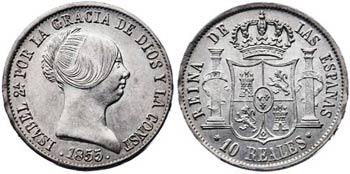 1855. Isabel II. Sevilla. 10 reales. (AC. ... 