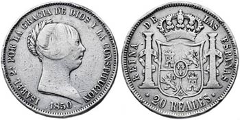 1850. Isabel II. Madrid. 20 reales. (AC. ... 