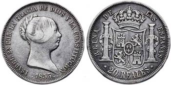 1855. Isabel II. Madrid. 20 reales. (AC. ... 