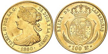 1860. Isabel II. Barcelona. 100 reales. (AC. ... 