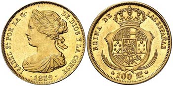 1859. Isabel II. Madrid. 100 reales. (AC. ... 