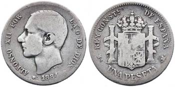 1884*----. Alfonso XII. MSM. 1 peseta. (AC. ... 