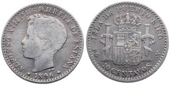1896. Alfonso XIII. Puerto Rico. PGV. 10 ... 
