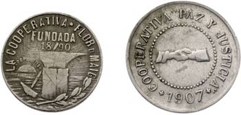1907. Barcelona. Lote de 2 piezas: 1 peseta ... 