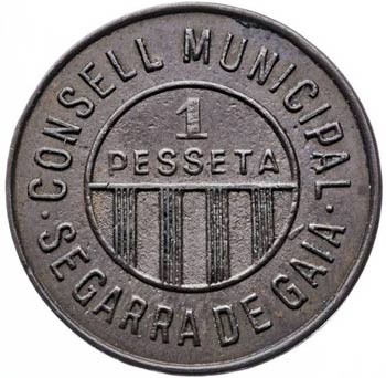 Segarra de Gaià. 1 peseta. (AC. 36). 3,73 ... 