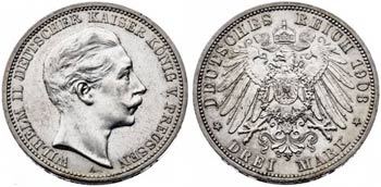1908. Alemania. Prusia. Guillermo II. ... 