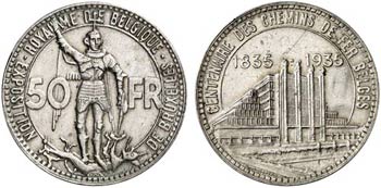 1935. Bélgica. Leopoldo III. 50 francos. ... 