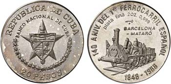 1988. Cuba. 20 pesos. (Kr. 233). 62,03 g. ... 