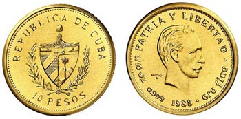1988. Cuba. 10 pesos. (Fr. 24) (Kr. 211). ... 