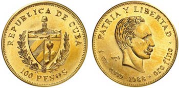 1988. Cuba. 100 pesos. (Fr. 20) (Kr. 215). ... 