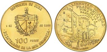 1989. Cuba. 100 pesos. (Fr. 26 var) (Kr. 320 ... 