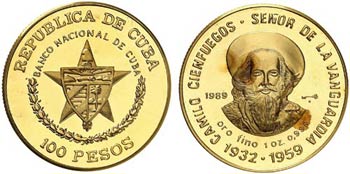 1989. Cuba. 100 pesos. (Fr. 35) (Kr. 334). ... 