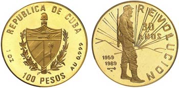 1989. Cuba. 100 pesos. (Fr. 369) (Kr. 447). ... 