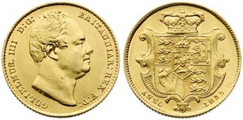 1833. Gran Bretaña. Guillermo IV. 1 libra. ... 