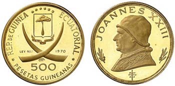 1970. Guinea Ecuatorial. 500 pesetas ... 