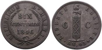 1846. Haití. 6 céntimos. (Kr. 28). 15,85 ... 
