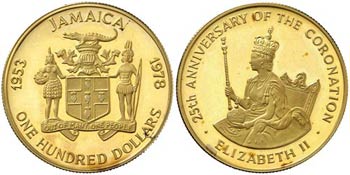 (1978). Jamaica. Isabel II. 100 dólares. ... 
