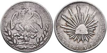 1861. México. Guanajuato. PF. 4 reales. ... 