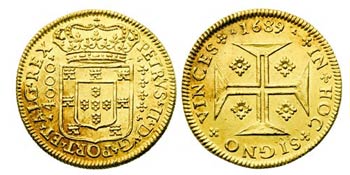 1689. Portugal. Pedro II. Lisboa. 4000 reis ... 