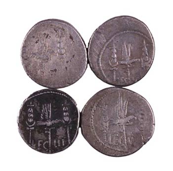 Lote de 4 denarios de Marco Antonio. A ... 